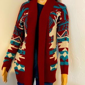 Southwest Deer Antlers Print Cardigan size small